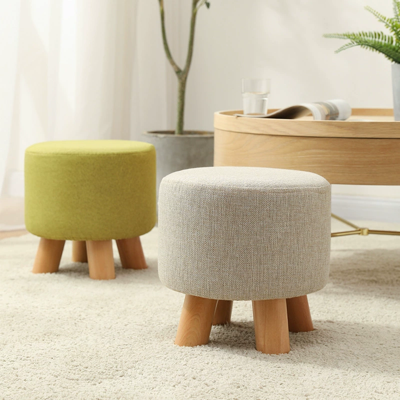 Новый маленький табурет для домашнего использования, современный простой круглый табурет из цельного дерева, низкий табурет, детская скамейка, скамейка для обуви, табурет для дивана в гостиной.