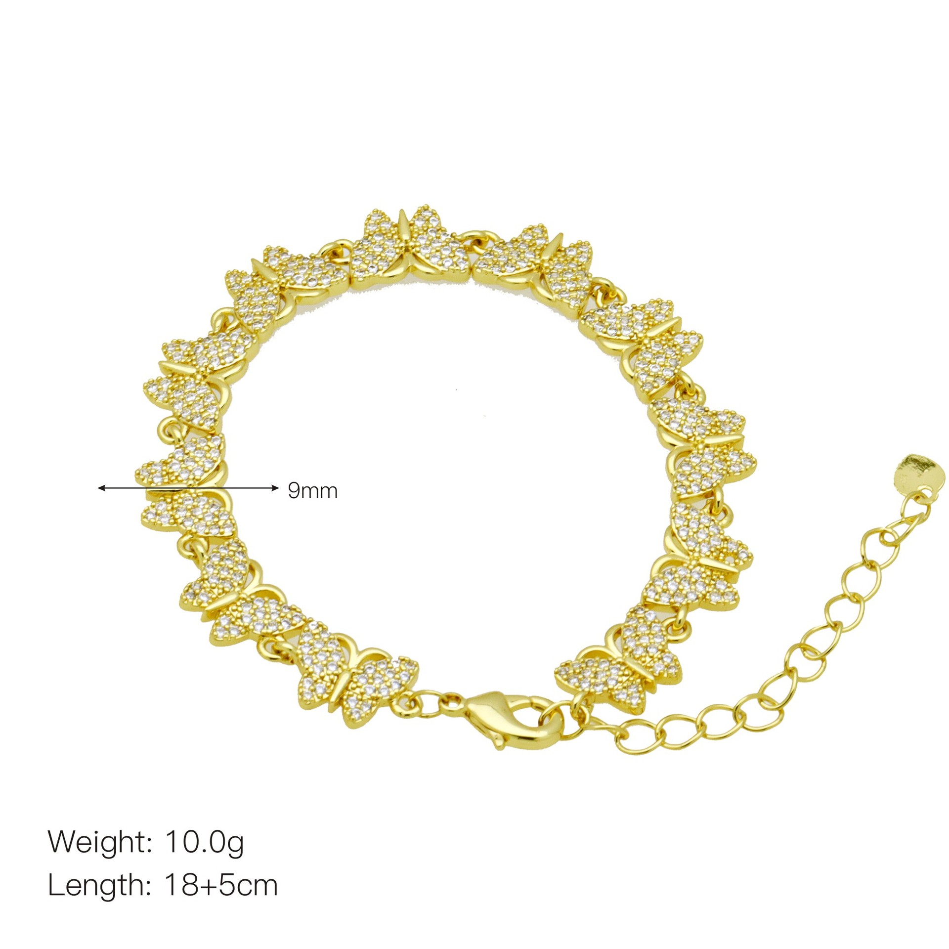 Copper Material Star, Heart Shape, Butterfly Pattern Copper Inlay Star Heart Shape Butterfly Zircon Bracelets