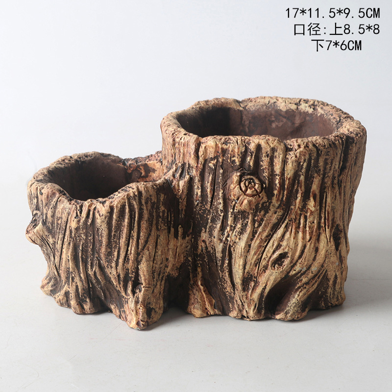 Maceta para Suculentas con Diseño de Raíz de Árbol en Cemento - Para Micro Paisajes, al por Mayor