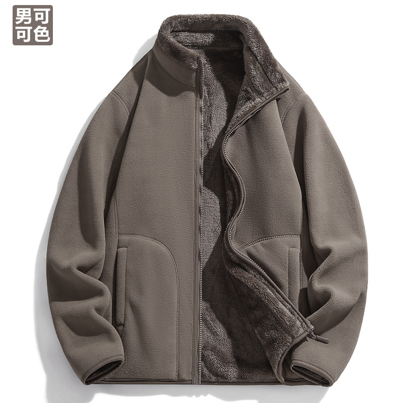 Cordero de cordero chaqueta de terciopelo de doble cara chaqueta de terciopelo de hombre y mujer chaqueta de moda de otoño y invierno de 2025 terciopelo de grano de oscilación hombre ocio