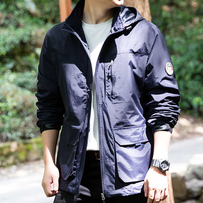 Cross-border Aliexpress vestir de asalto para hombres, abrigo deportivo ventilado al aire libre, chaqueta grande para hombres, chaqueta abierta