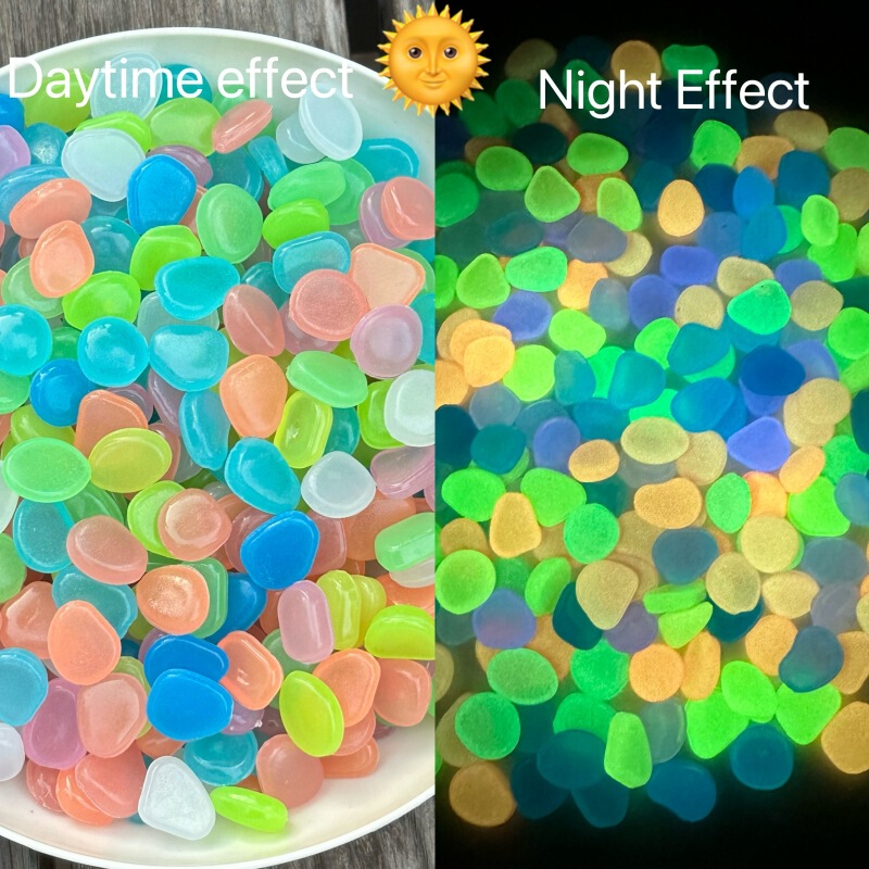 0.5g Luminous Stones Cross-Border Glowing Pebble Fluorite Aquarium Gravel Aquascaping 1cm Colorful Small Luminous Stones Factory