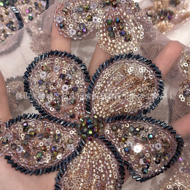 Tejido de encaje de flores de alta calidad industria pesada vestido de boda de lujo vestido de moda de banda Amazon transfronterizo