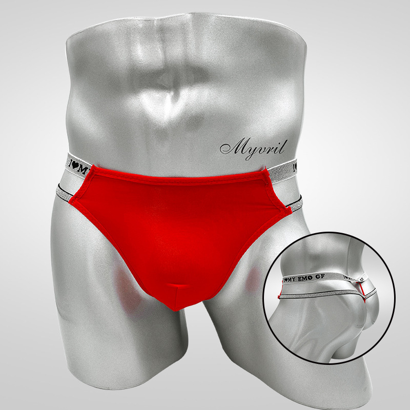 Men's thong sexy hot low waist hip double thong men's U convex sexy underwear transparent hip G33