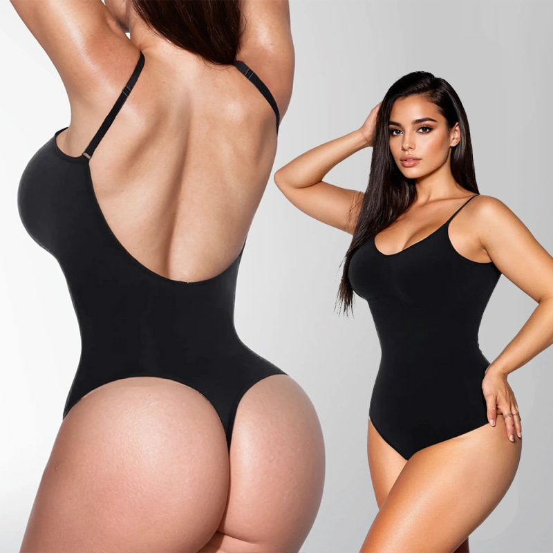 SEX Shapewear Bodysuit for Women, Summer Backless Thin Seamless Buttoned Tight-Fitting Full-Body Compression Shapewear