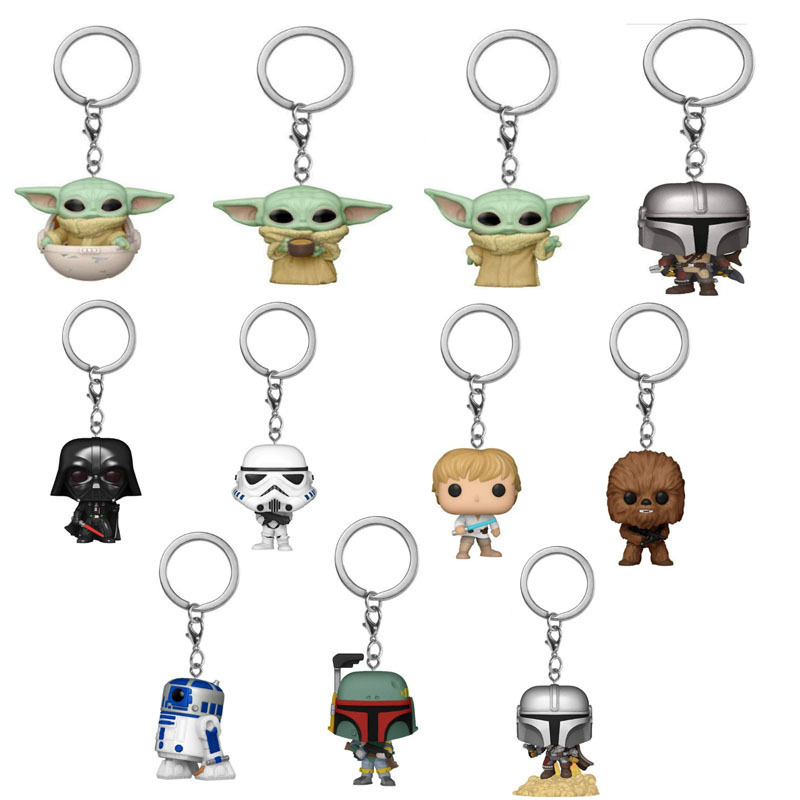 Star Wars Merchandise the Mandalorian Boba Keychain Stormtrooper Vader Figurine Keychain Pendant