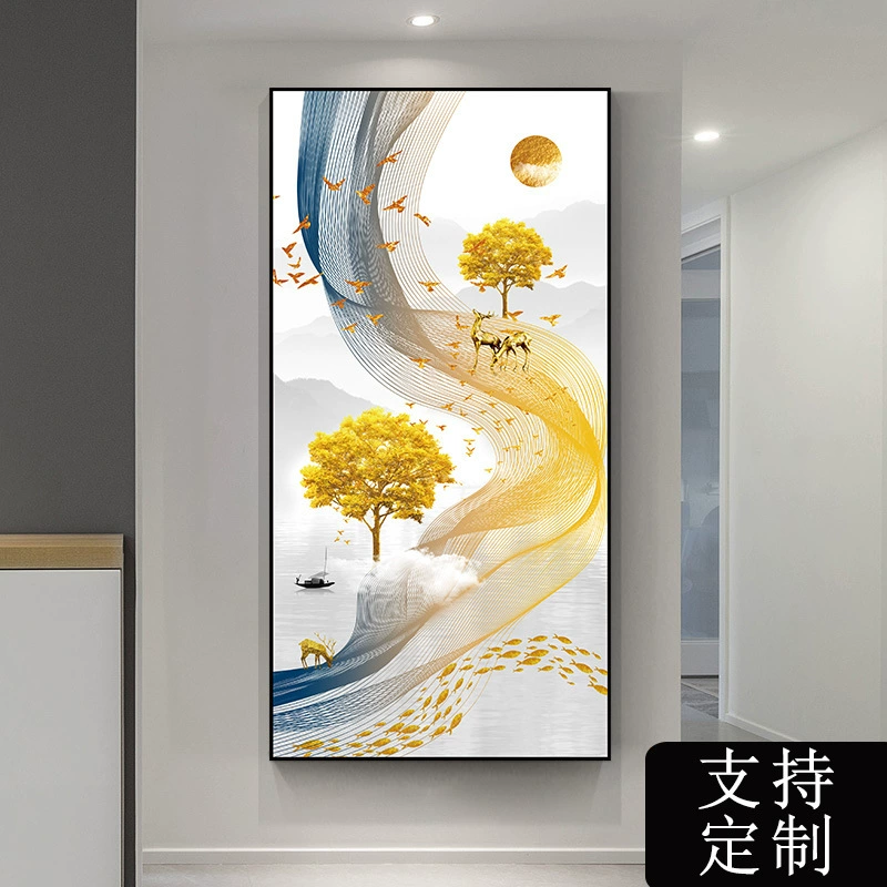Self-adhesive modern three dimensional stickers on wall, light luxury style, 3D