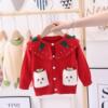 Christmas sweater children girl Autumn coat 2022 new pattern girl Daughter men and women baby knitting Cardigan