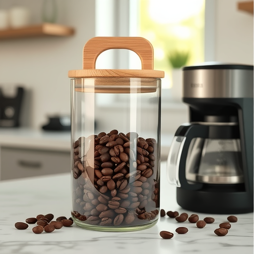 跨境玻璃储物罐茶叶咖啡收纳展示咖啡罐手提盖分装瓶密封玻璃罐