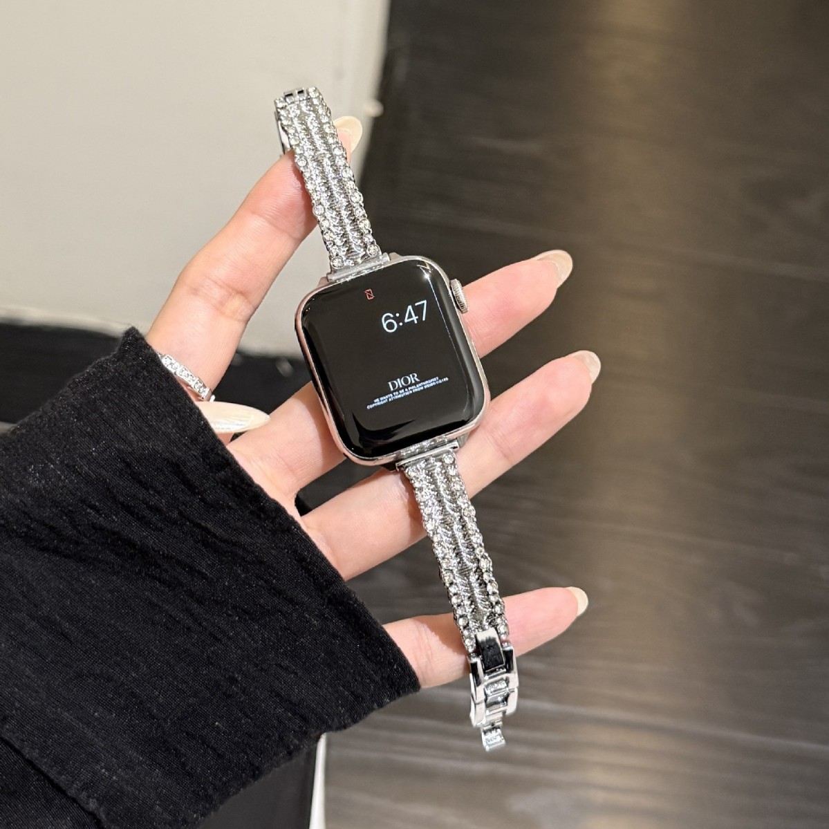 Suitable for Apple Watch S10 Strap Snowflake New S987Se Metal Baby's Breath Diamond Women