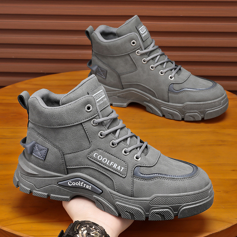 Zapatos masculinos en otoño de 2025, nuevos zapatos Martin de alta gama, tendencia masculina, 100 zapatos de trabajo de base gruesa, botas cortas, zapatos de trabajo de ocio image 4