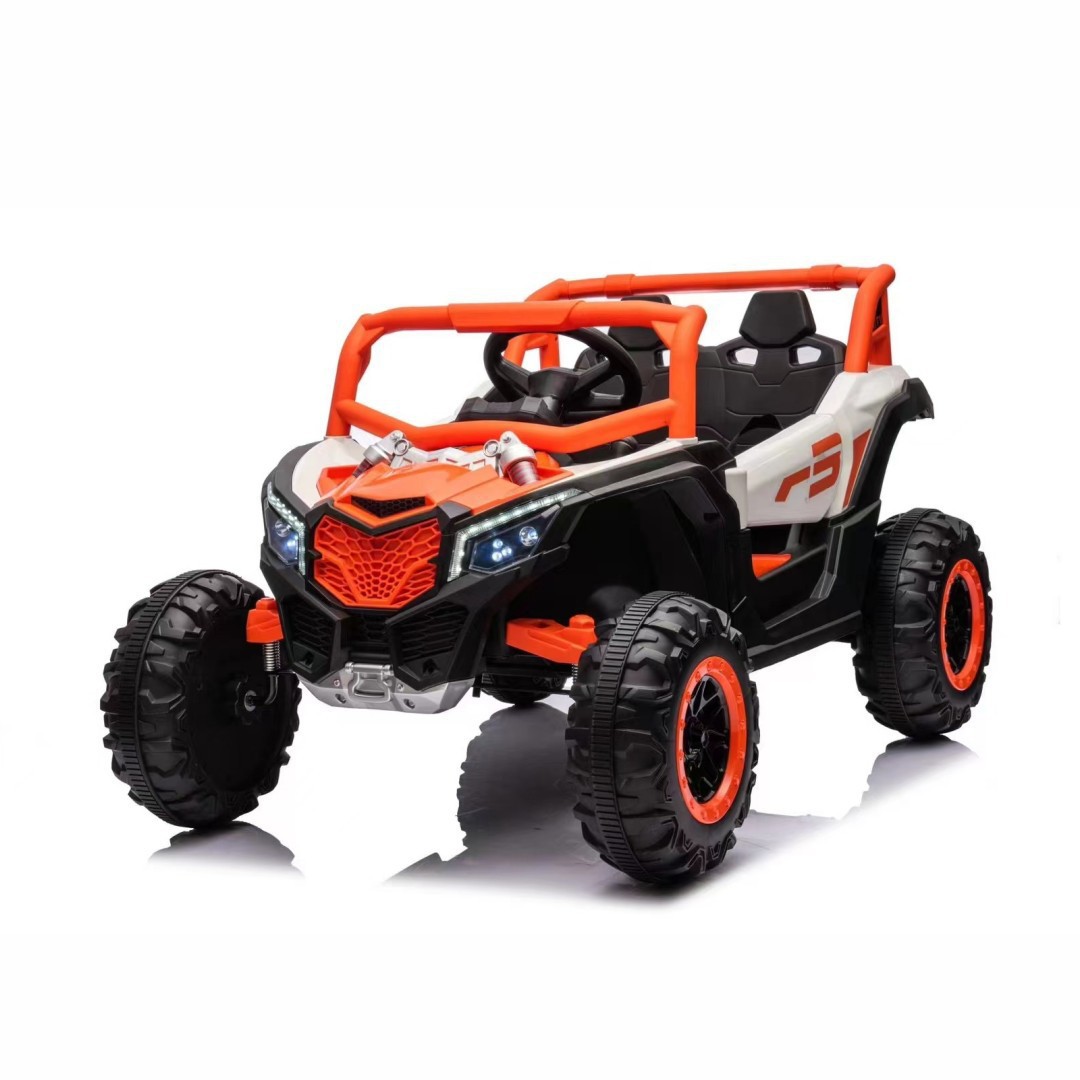 Nuevo coche eléctrico todoterreno de cuatro ruedas para niños de doble asiento para niños juguetes de control remoto coche de apoyo al comercio exterior