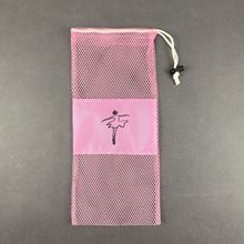 厂家生产鞋子收纳防尘粉色束口抽绳网眼布袋子拉绳子收口网布袋子