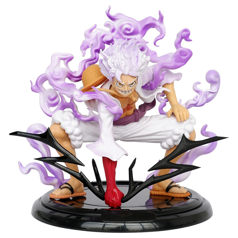 One piece Sun God 001 five-level Nica Luffy red and white pants squat hand-made model boxed