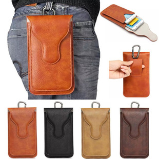 Suitable for Mobile Phone Double Layer Multifunctional Universal Men's Waist Bag Outdoor Mountaineering Bag Rhino Pattern Retro Wear Belt Waist