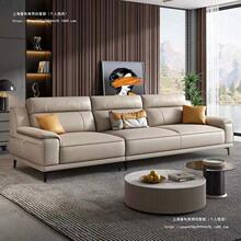 意式极简沙发客厅大小户型现代简约猫抓皮艺沙发头层小黄牛皮