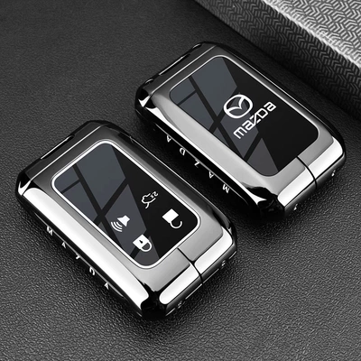 Suitable for 2025 New Mazda Ez-60 Key Cover Mazda Ez-6 Shell Ez60 Bag Ez6 Car Keychain for Men (Static Rod/Key Bag) - gun-black-single-shell