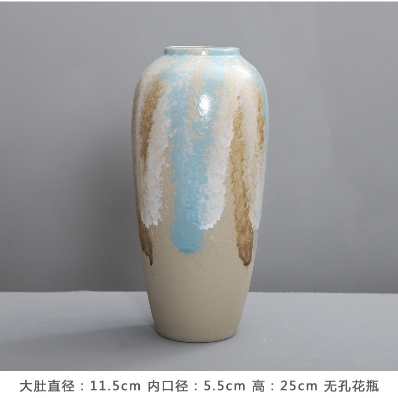軽い豪華な陶磁器の花瓶の中国式の復古の客間は件の乾いた花の水を飾って生け花器の手作りの陶缶の花器の装飾を植えます。|undefined