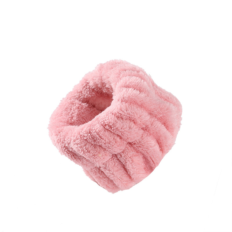Arco banda de pelo al por mayor de las niñas de color sólido todo partido de maquillaje absorbente de sudor-limpieza lavado de cara correa de muñeca de franela banda de pelo