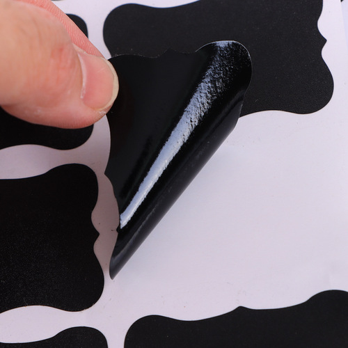 Black matte sticker label blackboard paper waterproof erasable glass bottle seasoning label paste matte film waterproof