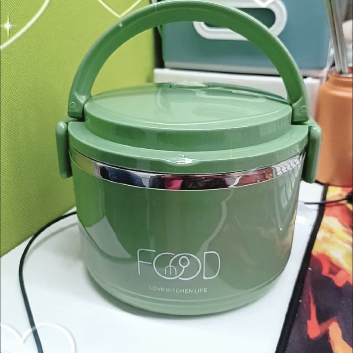 Caja de almuerzo de aislamiento de acero inoxidable de doble capa para empleados de oficina, caja de almuerzo de aislamiento de invierno con cubierta para empleados de oficina