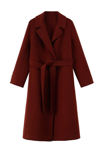 韩系红色呢子大衣女秋冬新款今年流行的新年战袍圣诞穿搭毛呢外套