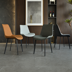 Dining Chair for Home Island Table, Foshan Minimalist Chair, Black Light Luxury Backrest Chair, New High-End Restaurant Commercial Stool