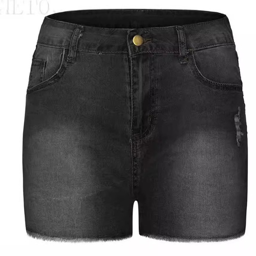 Factory AliExpress independent website best-selling elastic slim-fit elegant flowing denim shorts