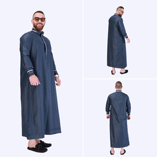 New Long Sleeve Arabian Robe Men's Robe Wholesale Wholesale Middle East Muslim Men's Ethnic Long Dress