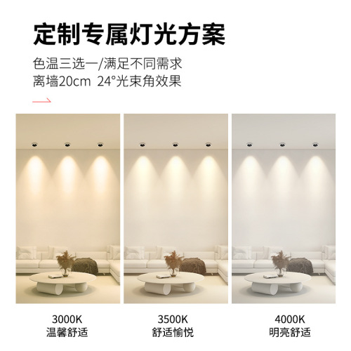 No main light deep anti-glare cob spotlight led spotlight hill home embedded concealed background wall spotlight