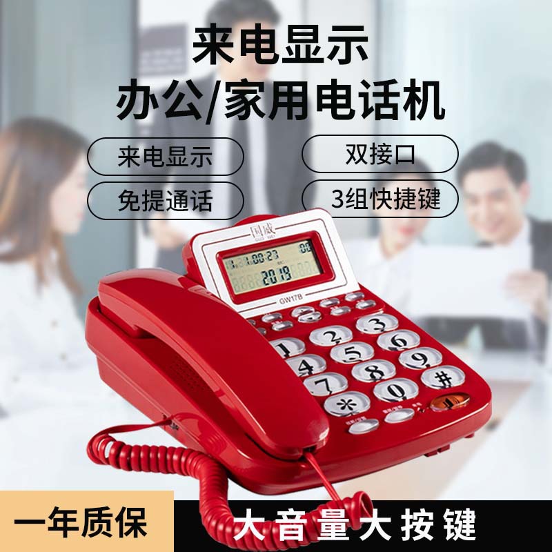 Guowei 17B Home Telephone with Caller ID, Hotel/Office Landline, Wired Fixed Telephone with Screen Adjustment