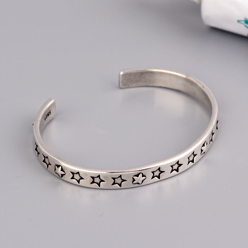 Japanese and Korean style TikTok Net red five-pointed star pattern bracelet female ins simple all-match open Star Bracelet accessories fashion