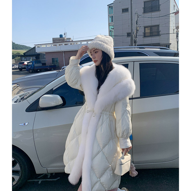50Erli "Ice Queen" Super Large Fox Fur Collar down Jacket with 90% White Duck Down, Long Coat 50Erli "Ice Queen" Super Large Fox Fur Collar down Jacket with 90% White Duck Down, Long Coat