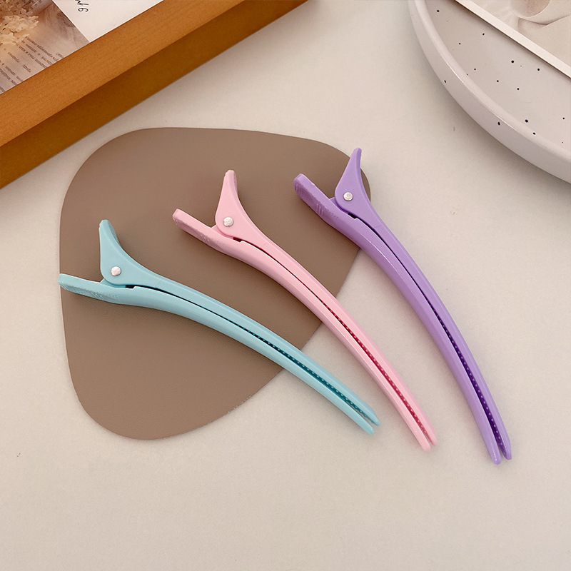 Pinza sin marcas para peinado, teñido, larga boquilla, sección de cabello, peinado formal