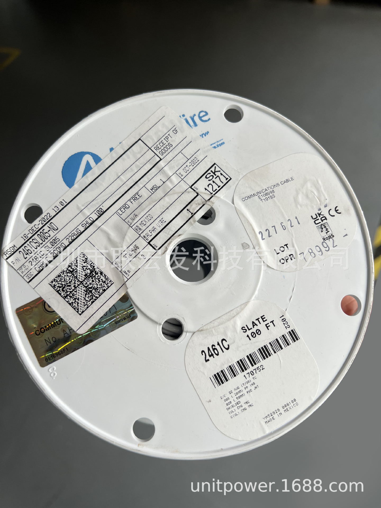 现货阿尔法电缆电线2芯多芯导线加蔽线 Alpha Wire 2461C SL005