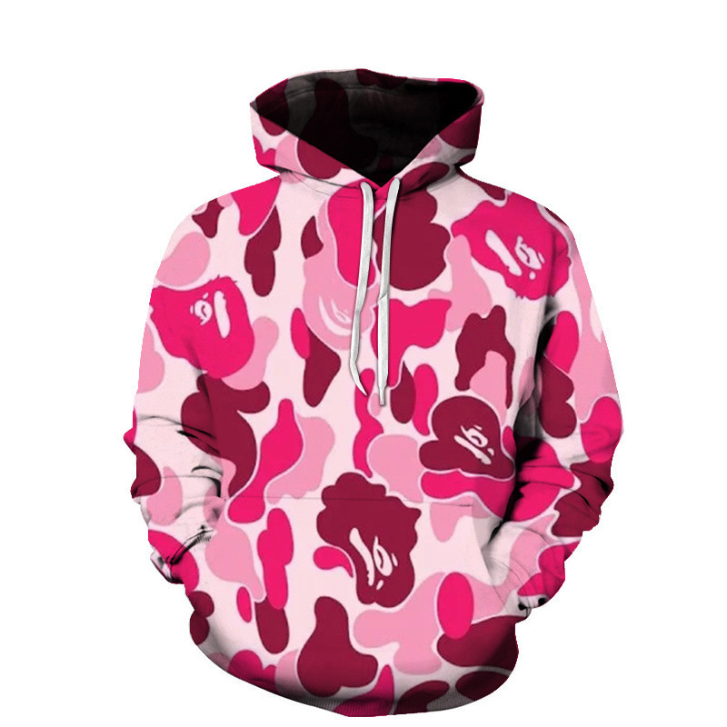 

Autumn And Winter Hooded Casual Camouflage Sweater Top