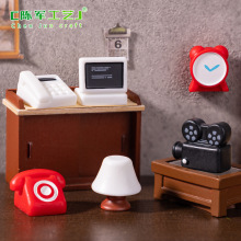 微景观创意座机收音机复古小物件 娃娃屋diy装饰品配件迷你小摆件