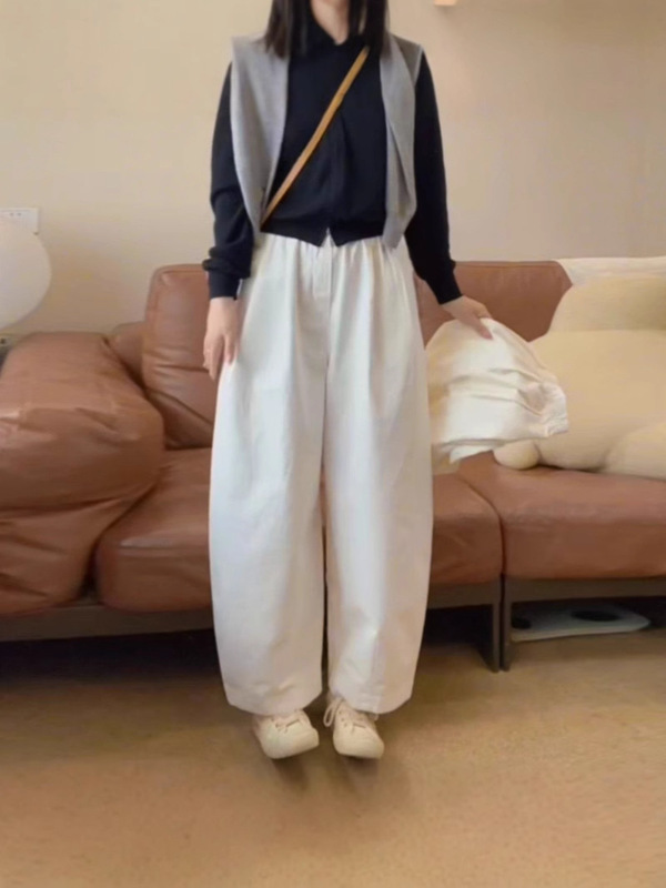 大码女装薄款小个子休闲裤女夏季慵懒风灯笼裤胖MM显瘦阔腿长裤子|undefined