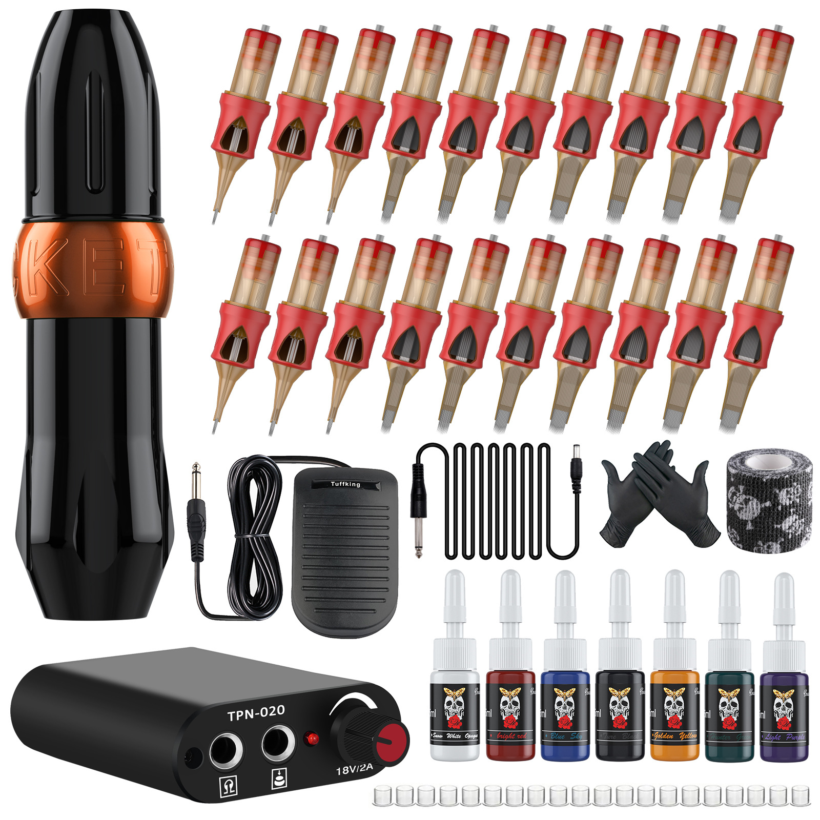 Transfronterizos para mini suministro de energía set de tatuaje bala máquina de tatuaje herramientas de tatuaje equipo completo aguja