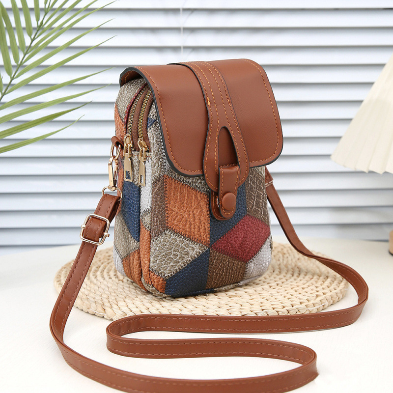 2025 nuevo bolso de hombro multi-compartimiento con cremallera, bolso de moda vertical exquisito, bolso casual de cuero suave