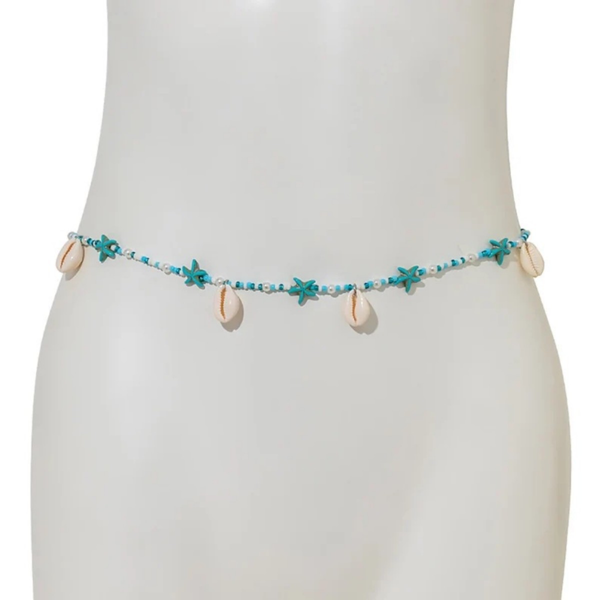 Glass, Shell, Iron Material Hawaiian Starfish Shell Glass Shell Iron Women's Chain Belts