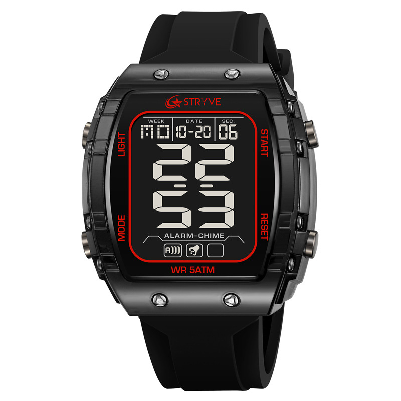 STRYVE 8031 moda hombre reloj deportivo digital nocturna electrónica reloj de pulsera impermeable al aire libre reloj de estudiantes