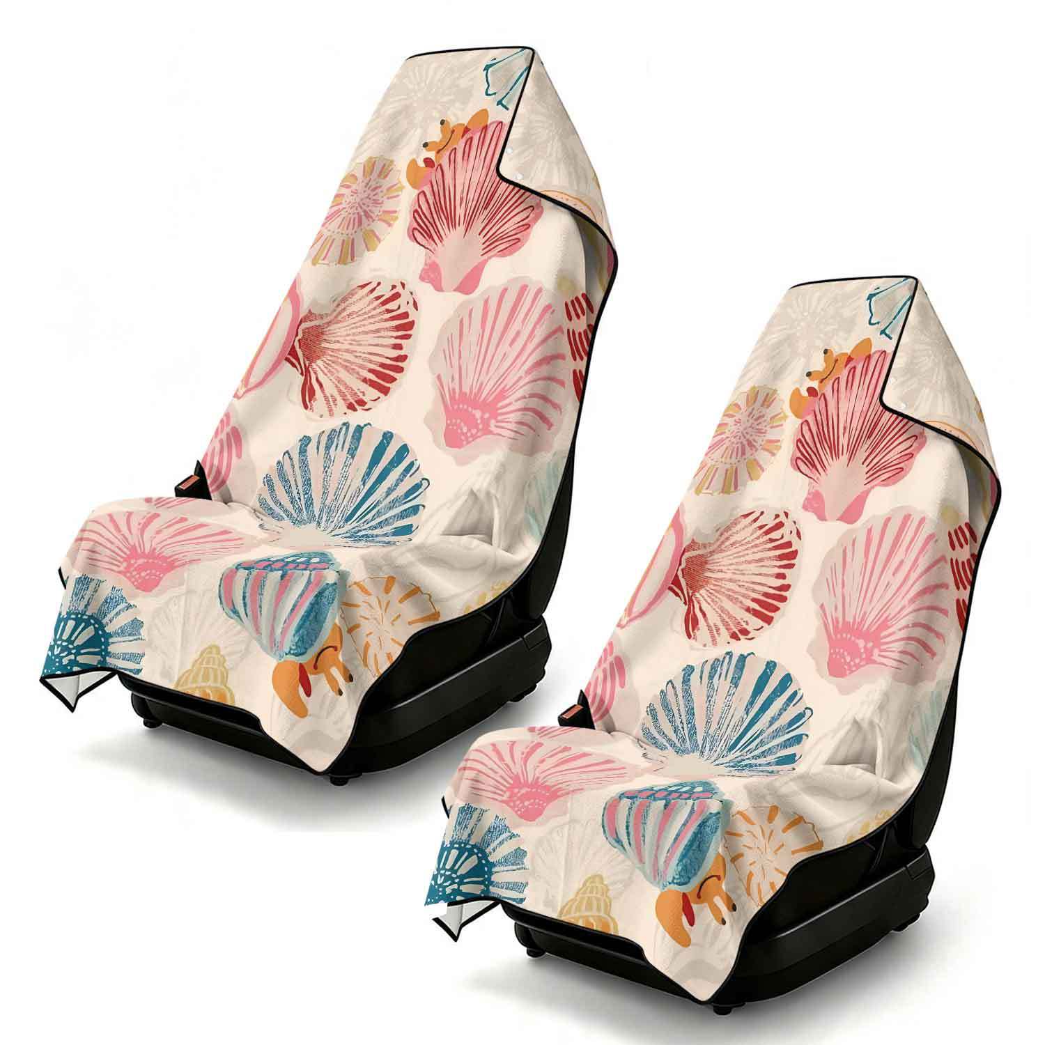 2-piece dual-use car seat cover, ultra-fine fiber, can be used as a beach towel, printed car protective seat cover 13