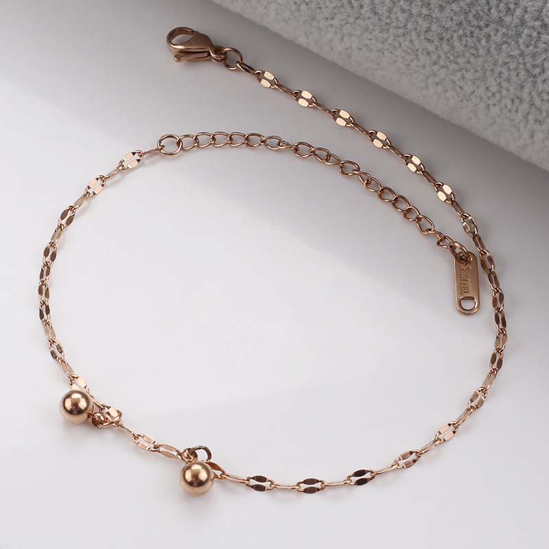 Simple Style Round Stainless Steel Women's Anklet display picture 1