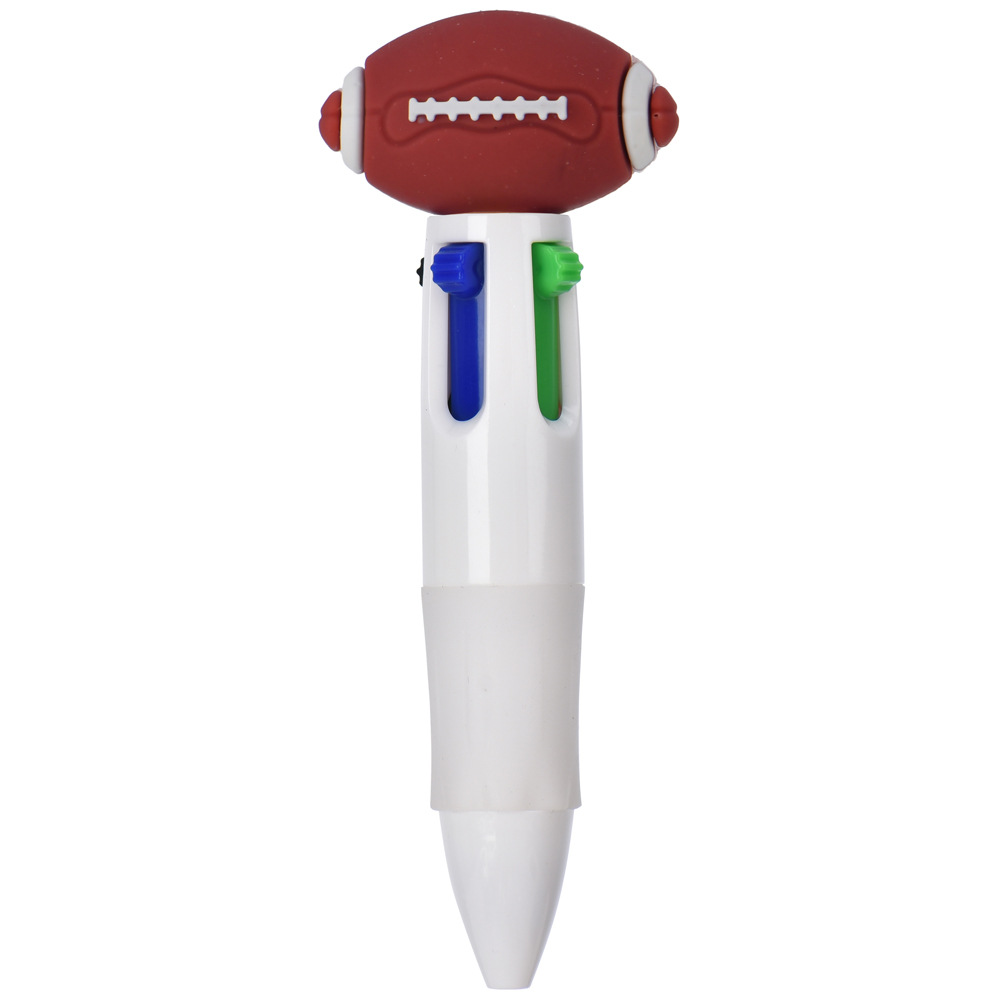 Transfronterizos para bonitos bolígrafos de fútbol, baloncesto, rugby, bolígrafos multicolores de dibujos animados de cuatro colores