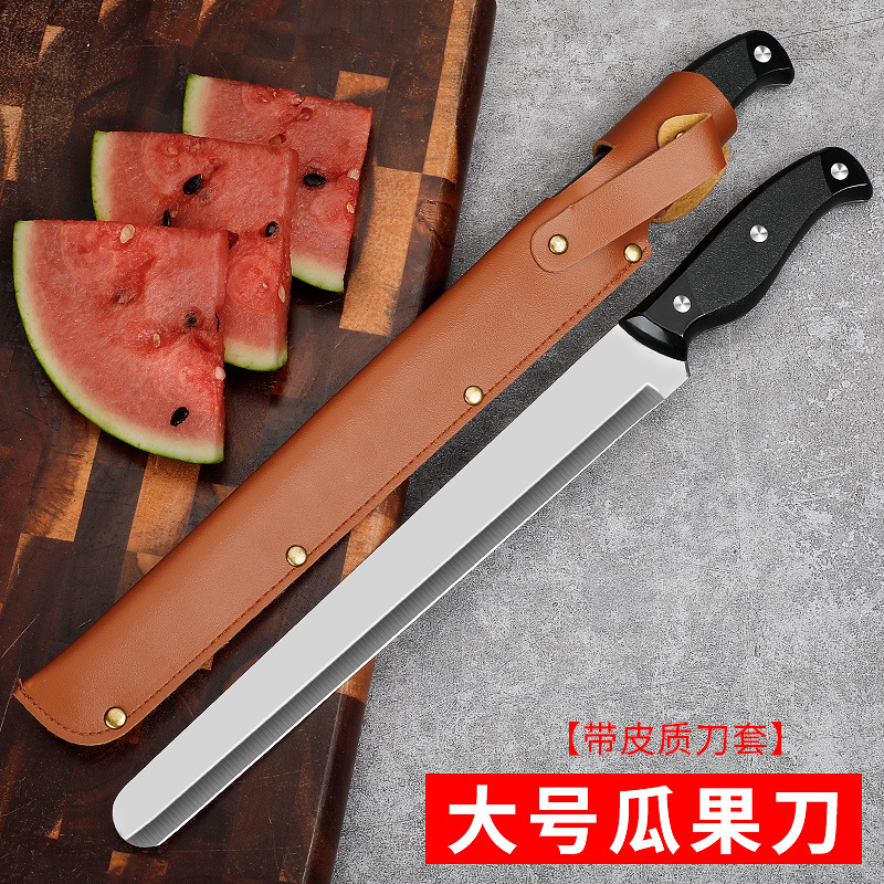 Cuchillo de frutas doméstico grande extensión cortar herramientas de sandía cuchillo de frutas tienda de frutas cuchillo comercial de sandía de acero inoxidable