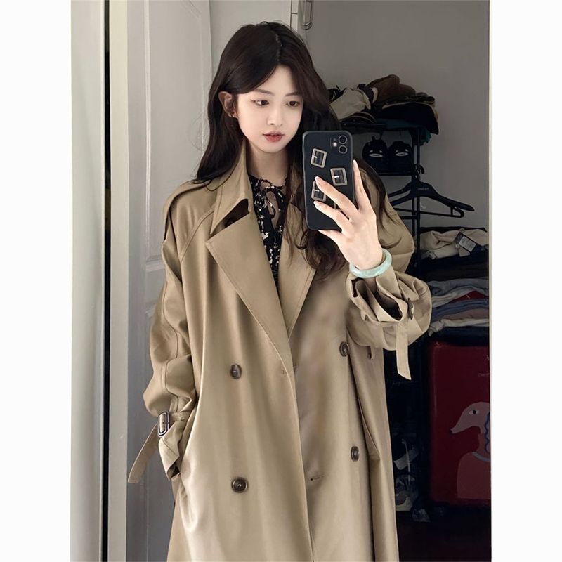 感风衣外套女春秋季新款韩版洋气小个子中长款轻奢宽松大衣潮|undefined