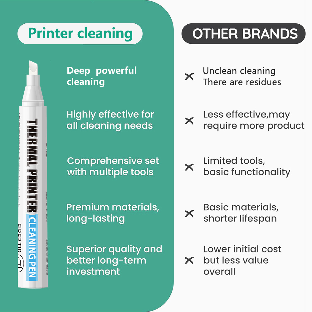 Impresora térmica transfronteriza Pluma de limpieza con alcohol Pluma de limpieza con cabezal de corte de fibra Pluma de limpieza de hoja adhesiva