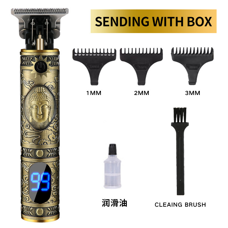 Cortadora de cabello eléctrica recargable cortadora eléctrica cortadora de cabello eléctrica cabeza de aceite talla maquinilla de afeitar cortadora de cabello Calvo al por mayor