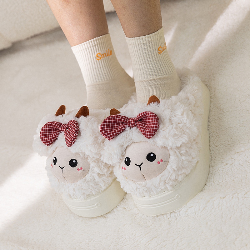 Zapatillas de algodón de animales lindas transfronterizas zapatillas de algodón de invierno para mujeres zapatos de calentamiento de peluche zapatos de algodón domésticos interiores zapatos de piso prácticos image 2